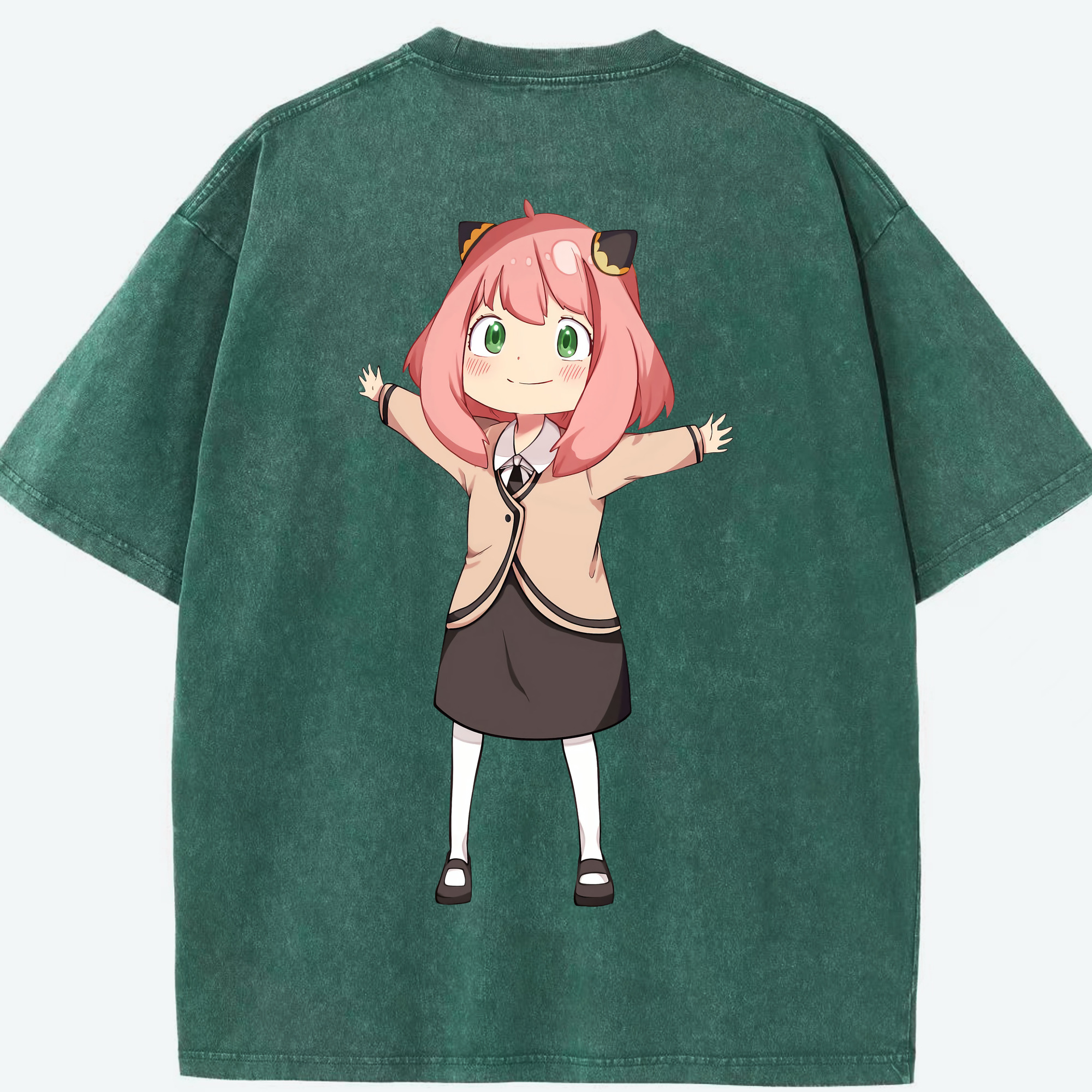 （画像用） SPY×FAMILY间谍家家酒 綿100% ヴィンテージ風 半袖Tシャツ（背面プリント）